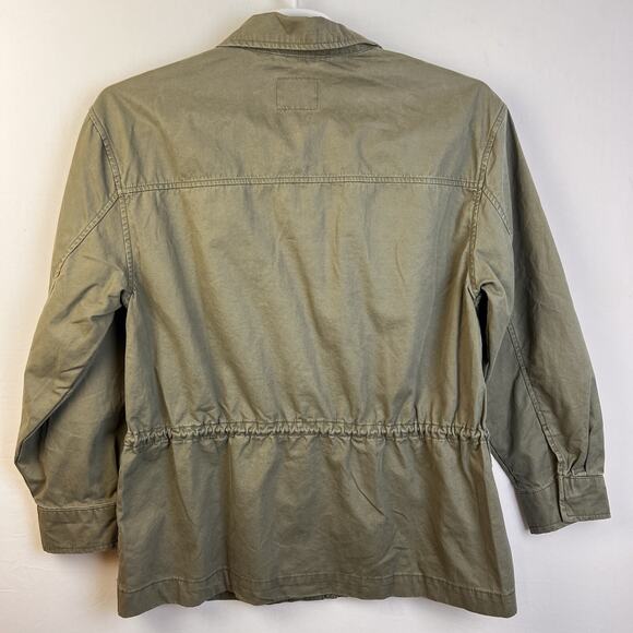 Old Navy Cinched Waist Utility Jacket Women's Medium Snap & Zip Front Military - Picture 6 of 10